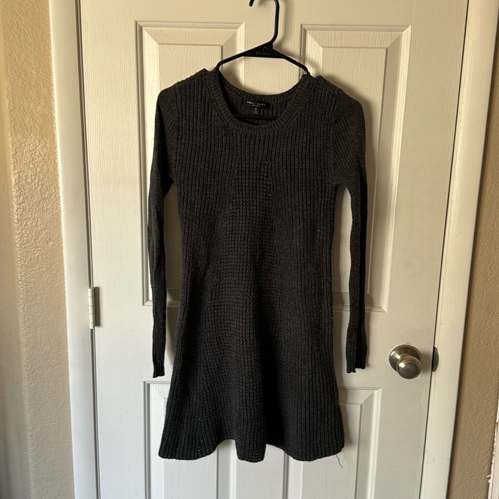 S Dark Gray Sweater Dress Fit and Flare